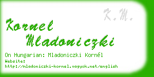 kornel mladoniczki business card