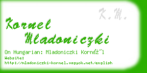 kornel mladoniczki business card